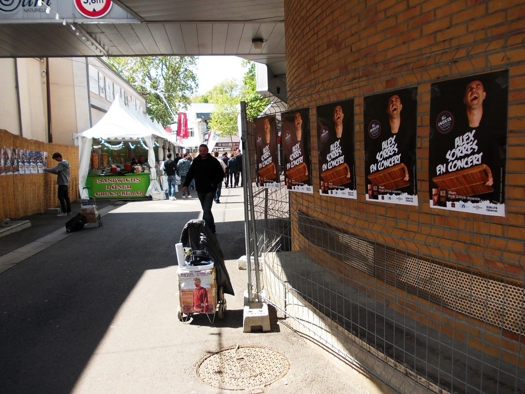 Pose d'affiches Alex Sorres au festival du Printemps de Bourges