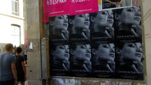 Wild posting à Paris dans le Marais pour Caroline Najnam