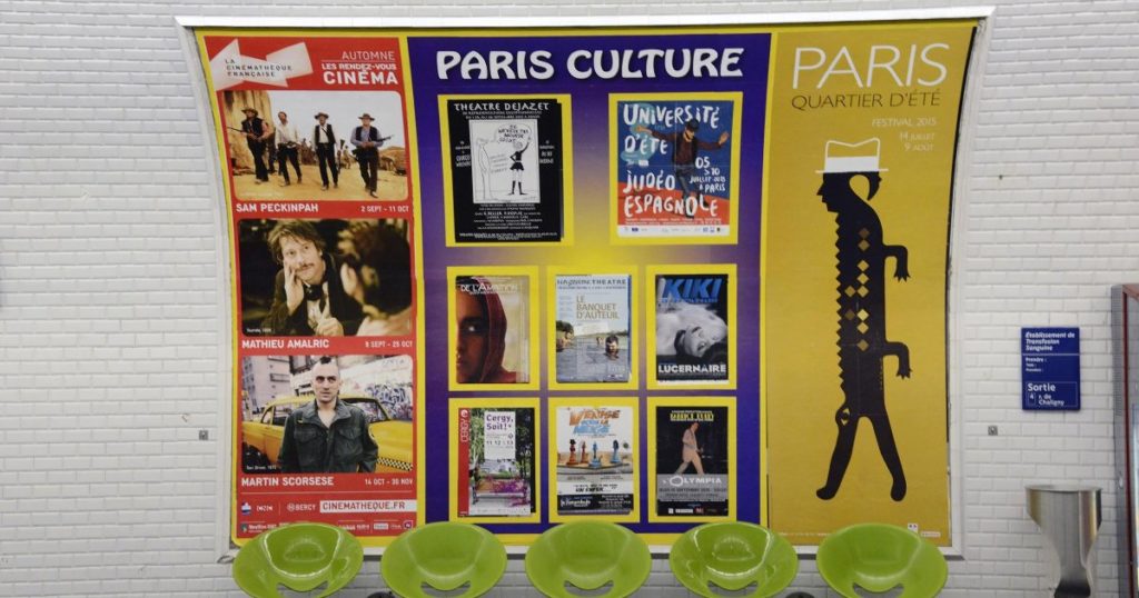 Le réseau d’affichages pour la culture « Paris Culture » du métro Parisien.