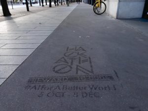 Clean-Tag pochoir street marketing pour un hackathon