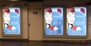 Le réseau pub métro Marseille d'affichage sur des cadres rétroéclairés.