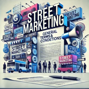 Conditions générales de vente pour prestations street marketing et publicité. CGV détaillées pour annonceurs et clients.